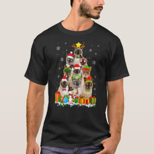 Camiseta Adornos de gato reno de árbol de Navidad Tonkinés