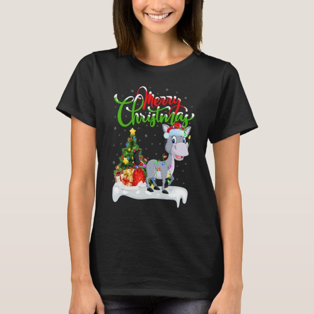 Camiseta Adornos de Navidad Mulo Santa Mulo Navidad (Anverso)