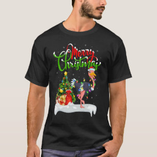 Camiseta Adornos de Navidad Pájaro Avestruz Santa Avestruz