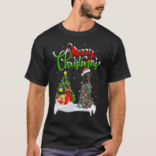 Camiseta Adornos de Navidad Perro Pointer Alemán de Pelo Co