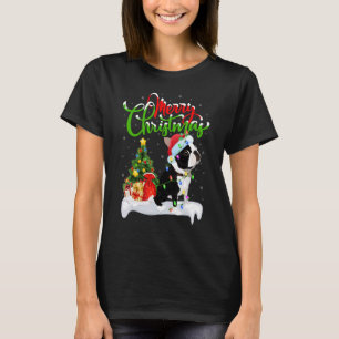 Camiseta Adornos de Navidad Santa Boston Terrier Perro Navi