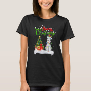 Camiseta Adornos de Navidad Santa Perro Husky Siberiano Nav