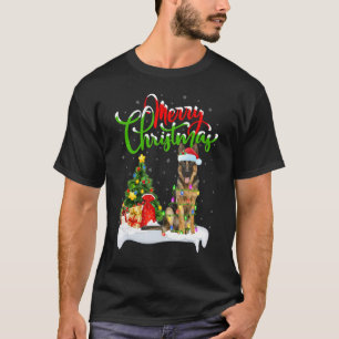 Camiseta Adornos de Navidad Santa Perro Pastor Alemán Navid