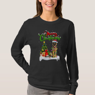 Camiseta Adornos de Navidad Santa Perro Pastor Alemán Navid