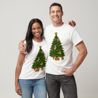 Camiseta Adornos de personaje de árbol de Navidad de arte c