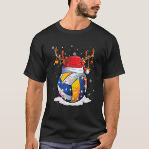 Camiseta Adornos de voleibol de Navidad Bola Santa Reno Luc