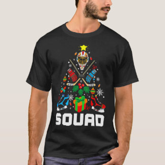 Camiseta Adornos divertidos de árbol de Navidad de hockey d