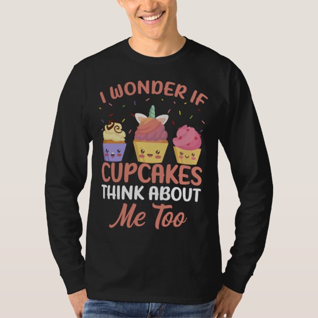 Camiseta Adornos Dulces para una Fiesta Temática de Cupcake (Anverso)