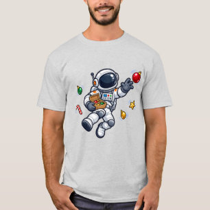 Camiseta Adornos Navideños de Astronauta Flotante