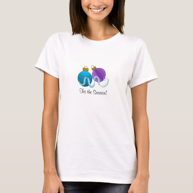 Camiseta Adornos Navideños Festivos (Anverso)