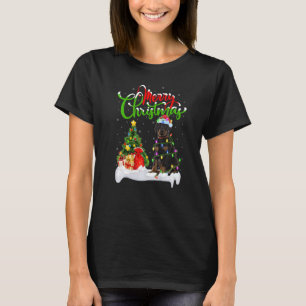 Camiseta Adornos Navideños Santa Perro Doberman Pinscher Ch