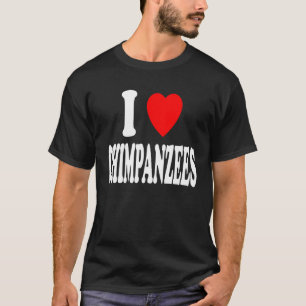 Camiseta Adoro (Amo) Chimpancés Animal Favorito Mono