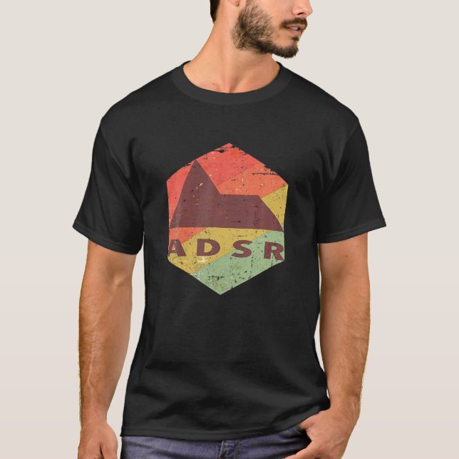 Camiseta ADSR de sintetizador modular analógico (Anverso)