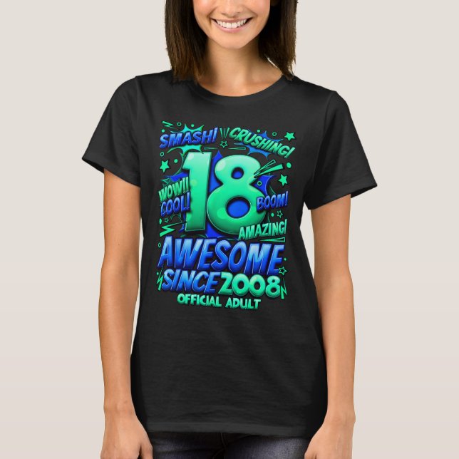 Camiseta Adult 18 Year Old For Boys 18th Birthday Boy  (Anverso)