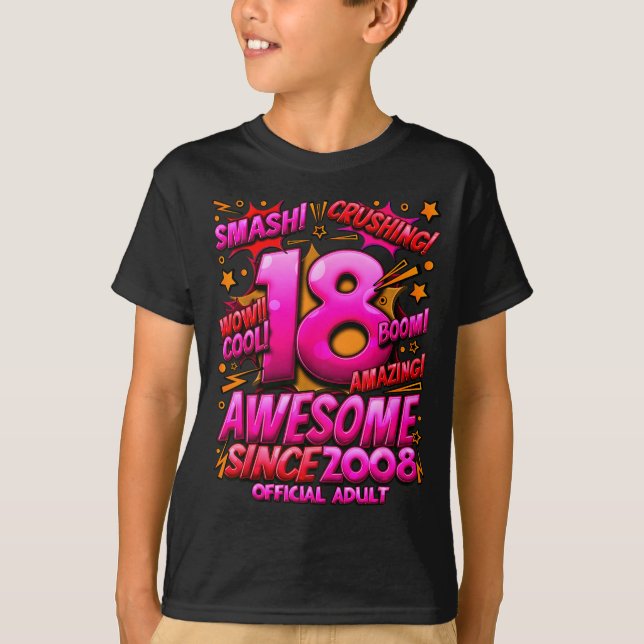 Camiseta Adult 18 Year Old For Boys 18th Birthday Boy  (Anverso)