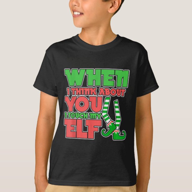 Camiseta Adult Humor Christmas When I Think About You I Tou (Anverso)