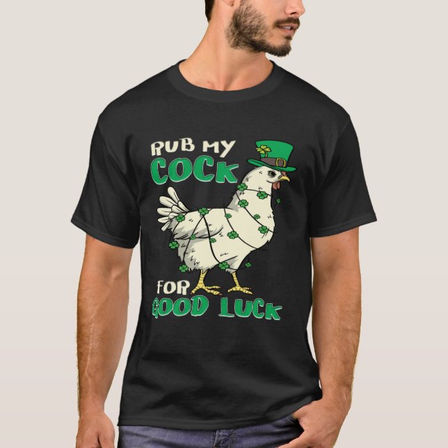 Camiseta Adult Humor St Patrick s Day Chicken Pun (Anverso)