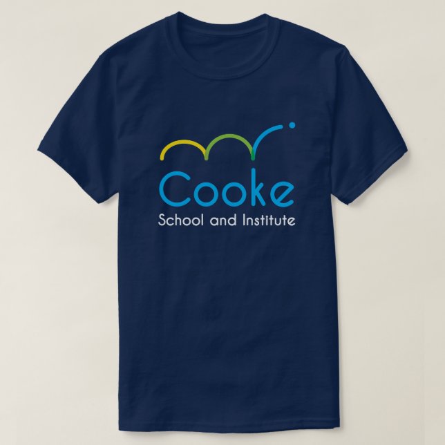 Camiseta ADULTA del logotipo de Cooke, azul marino (Diseño del anverso)