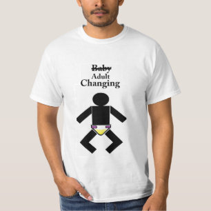 Camiseta adulta del tiempo del cambio del bebé del