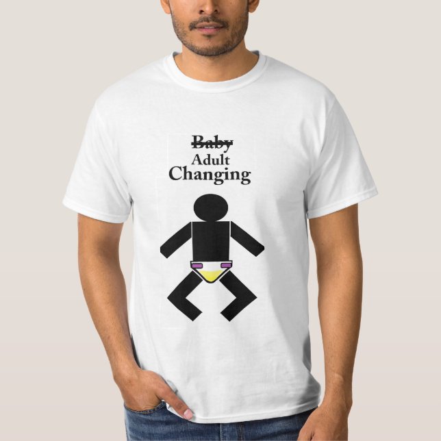 Camiseta adulta del tiempo del cambio del bebé del (Anverso)