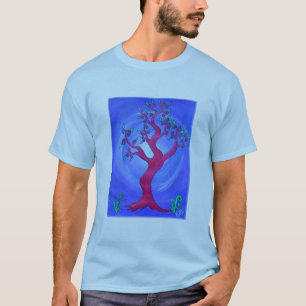 Camiseta adulta - simplemente roja el árbol