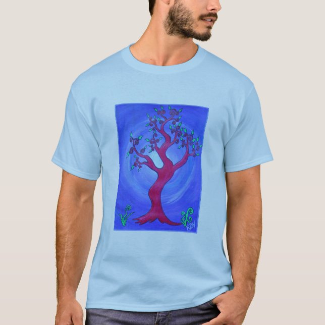 Camiseta adulta - simplemente roja el árbol (Anverso)