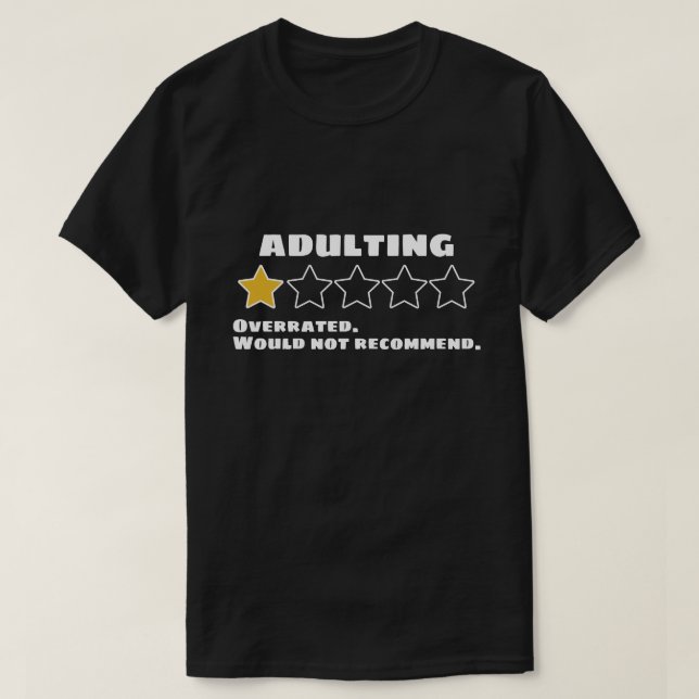 Camiseta Adultar Sobrevalorado No Recomendaría Una Estrella (Diseño del anverso)