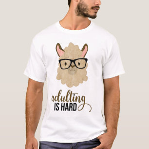 Camiseta Adulting Divertido es Difícil Llama Hipster