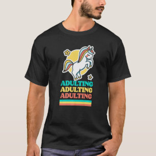 Camiseta Adulto agudo iris crónico unicornio retro