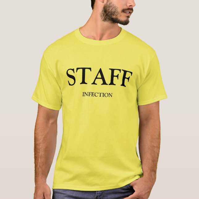 Camiseta Adulto del amarillo de la infección del personal (Anverso)