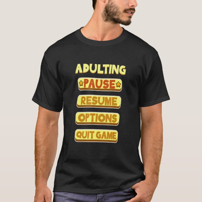Camiseta Adulto Pausa Reanudar Juego de Salto (Anverso)