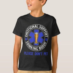 Camiseta Adultos Graciosos Bebiendo Ayuda Emocional Beber