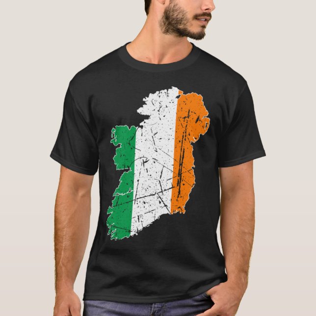 Camiseta Adultos irlandeses con problemas en el mapa de la  (Anverso)