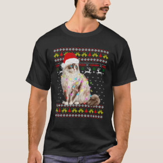Camiseta Adultos Unisex Navidades del gato pequeño negro Am