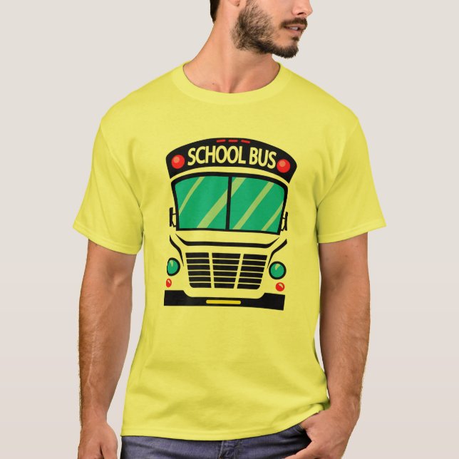 Camiseta Adultos Y Niños Disfraces De Autobús Escolar Hallo (Anverso)
