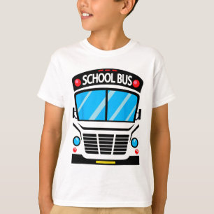 Camiseta Adultos Y Niños Disfraces De Autobús Escolar Hallo