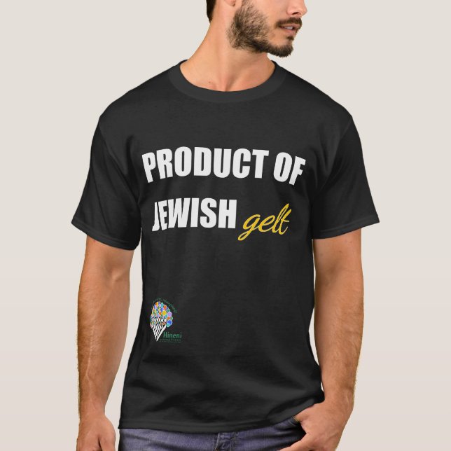 Camiseta Adults' Hanukkah Shirt - "Product of Jewish gelt" (Anverso)