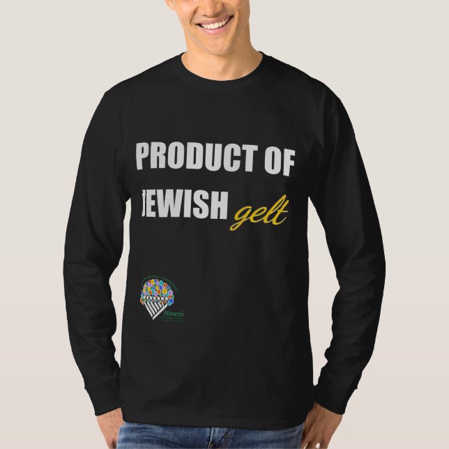Camiseta Adults' Long-Sleeve Hanukkah Shirt - "Jewish gelt" (Anverso)