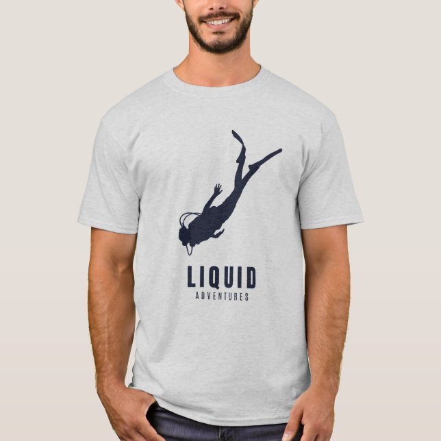 Camiseta Adventuras Líquidas Tee, Buceo Scuba (Anverso)