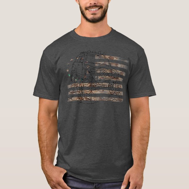 Camiseta Adventure 101 crucero FJ Camo Bandera US 4wd (Anverso)