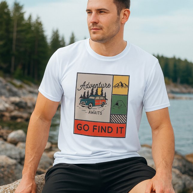 Camiseta Adventure Await Go Find It Retro Camping Travel (Subido por el creador)