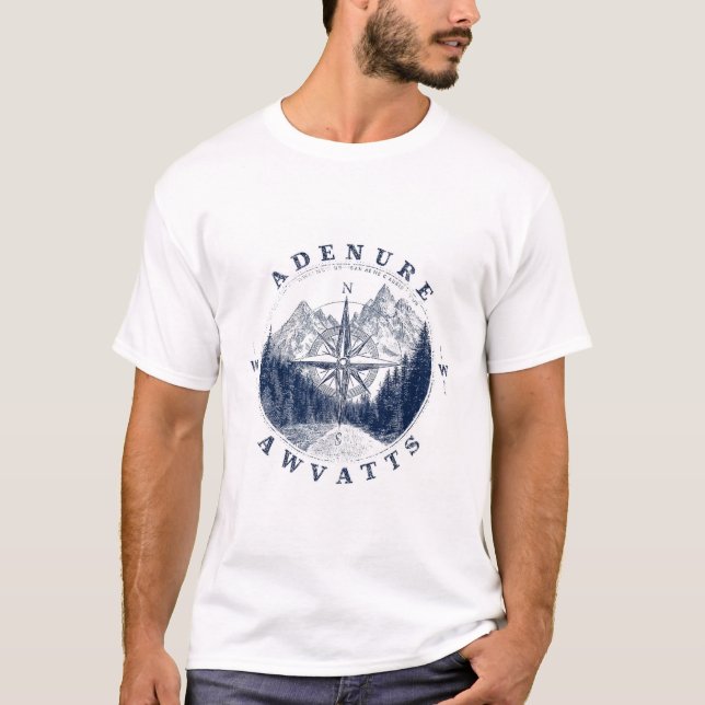 Camiseta Adventure Awaits Compass (Anverso)