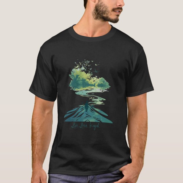 Camiseta Adventure Awaits Live Love Kayak (Anverso)