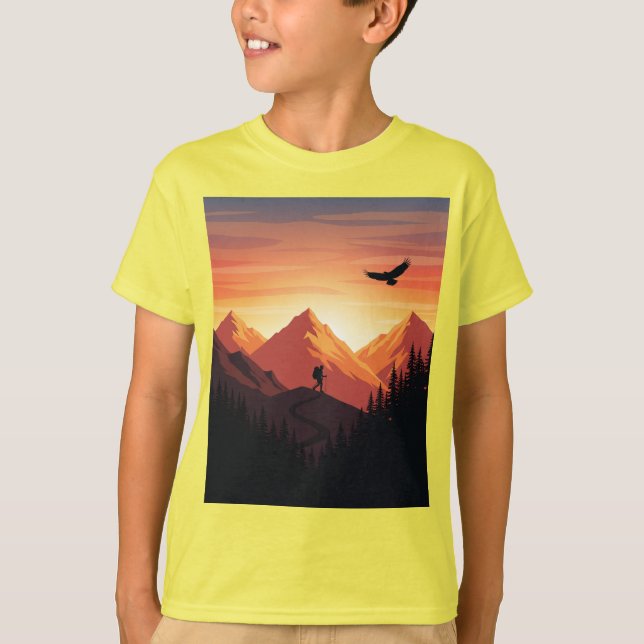 Camiseta Adventure Awaits Mountain Silhouette (Anverso)
