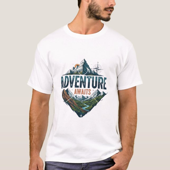 Camiseta Adventure Awaits Peaks & Valleys (Anverso)