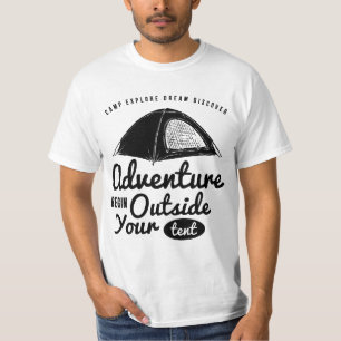 Camiseta Adventure Begin Outside Your Tent