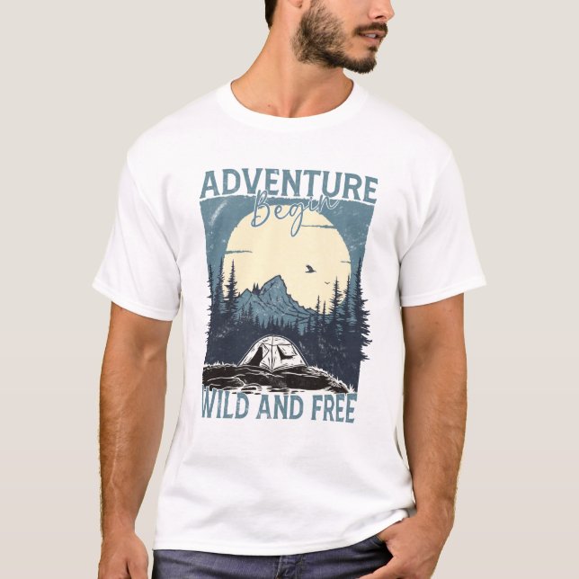 Camiseta Adventure Begin - Salvaje y Libre (Anverso)