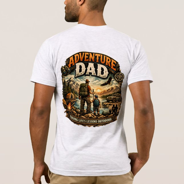 Camiseta Adventure Dad – Camping al aire libre vin (Reverso)