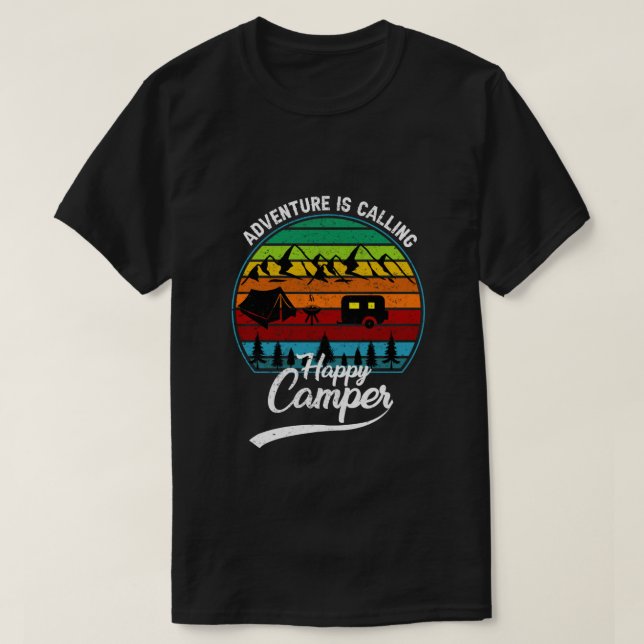 Camiseta Adventure está llamando - Happy Camping (Diseño del anverso)
