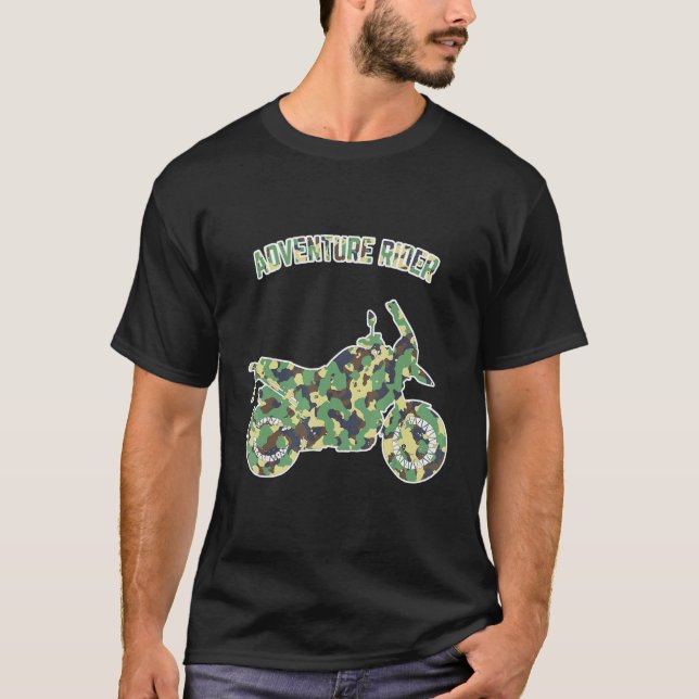 Camiseta Adventure Motorcycle Biker Off Road Rider Camoufla (Anverso)